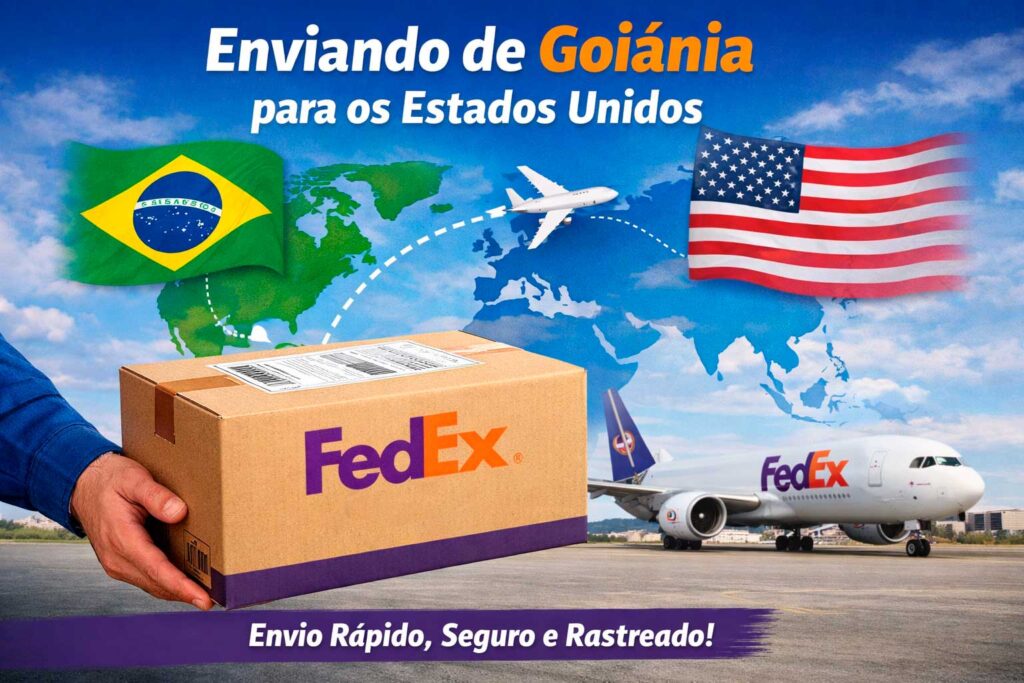 Envio de encomenda internacional de Goiânia para os Estados Unidos com FedEx